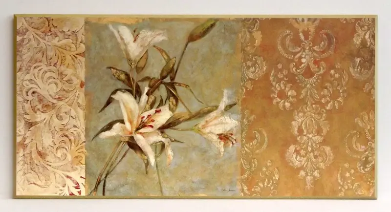 Obraz Białe kwiaty lilii na płycie 81x41 cm