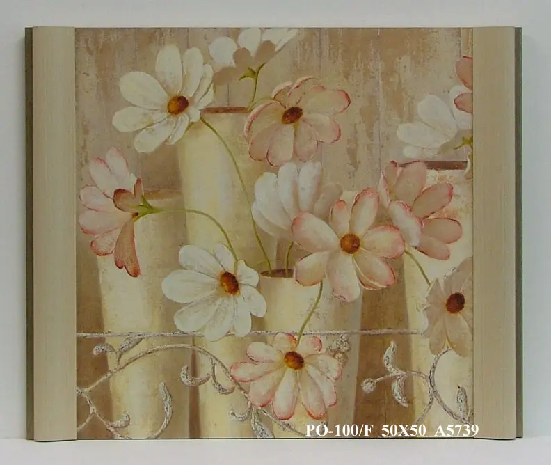Obraz Białe kwiaty w białych wazonach 50x50 cm