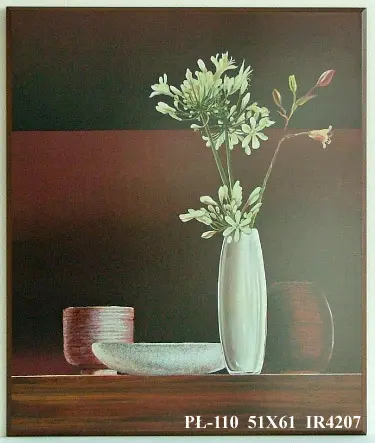 Obraz Białe kwiaty w białym wazonie na płycie 51x61 cm