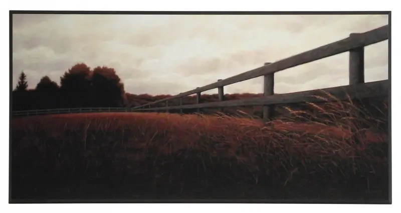 Obraz Biały koń na pastwisku, cz. II na płycie 81x41 cm
