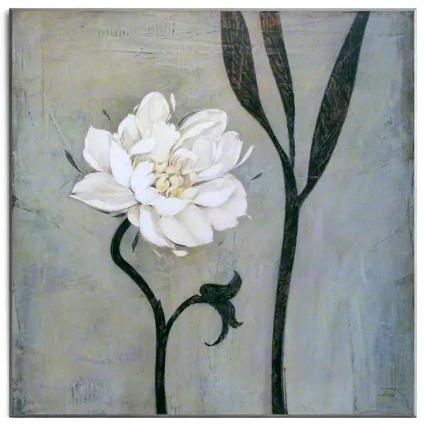 Obraz Biały kwiat i łodygi 71x71 cm