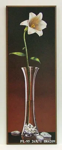 Obraz Biały kwiat w szklanym wazonie 26x71 cm