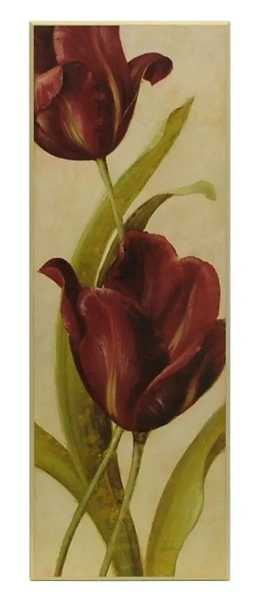 Obraz Bordowe tulipany na płycie 34x96 cm