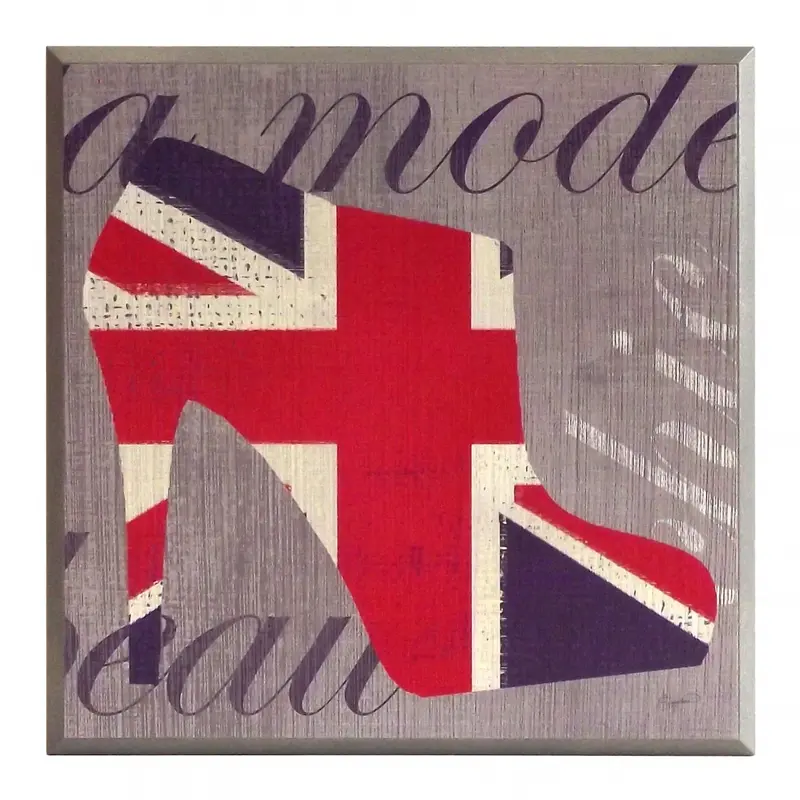 Obraz Brytyjska moda, but z flagą Wielkiej Brytanii 31x31 cm