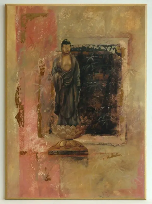 Obraz Budda stojący na płycie 51x71 cm