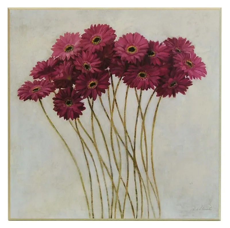 Obraz Bukiet amarantowych Gerber na płycie 71x71 cm