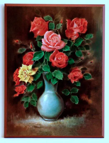 Obraz Bukiet róż w wazonie 32x42 cm