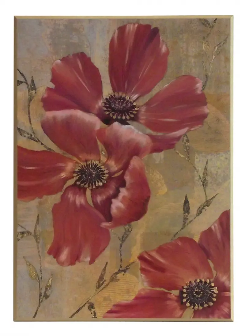 Obraz Ceglaste kwiaty na płycie 51x71 cm
