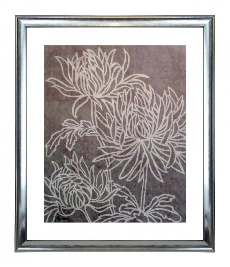 Obraz Chryzantema w negatywie w ramie z passe-partout 50x60 cm