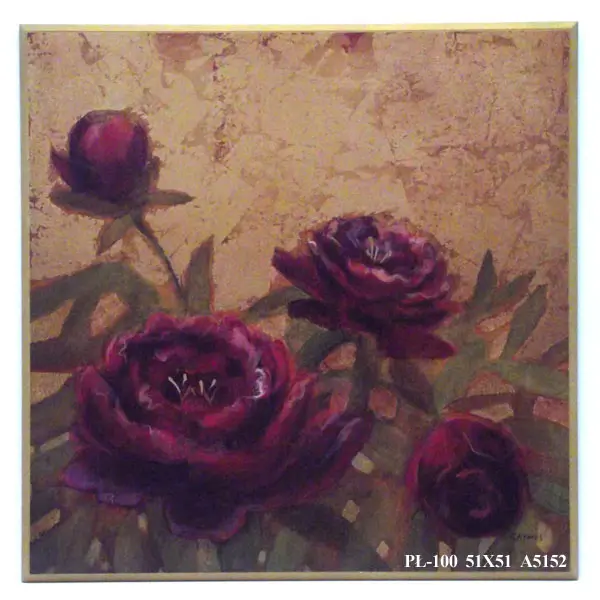Obraz Ciemne kwiaty peonii 51x51 cm