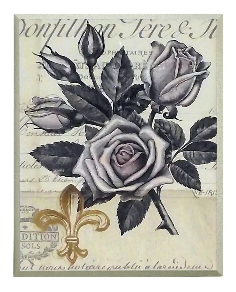 Obraz Czarna róża z lilijką na płycie 25x31 cm