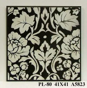 Obraz Czarne ornamenty na białym tle 41x41 cm