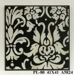 Obraz Czarne ornamenty na białym tle 41x41 cm