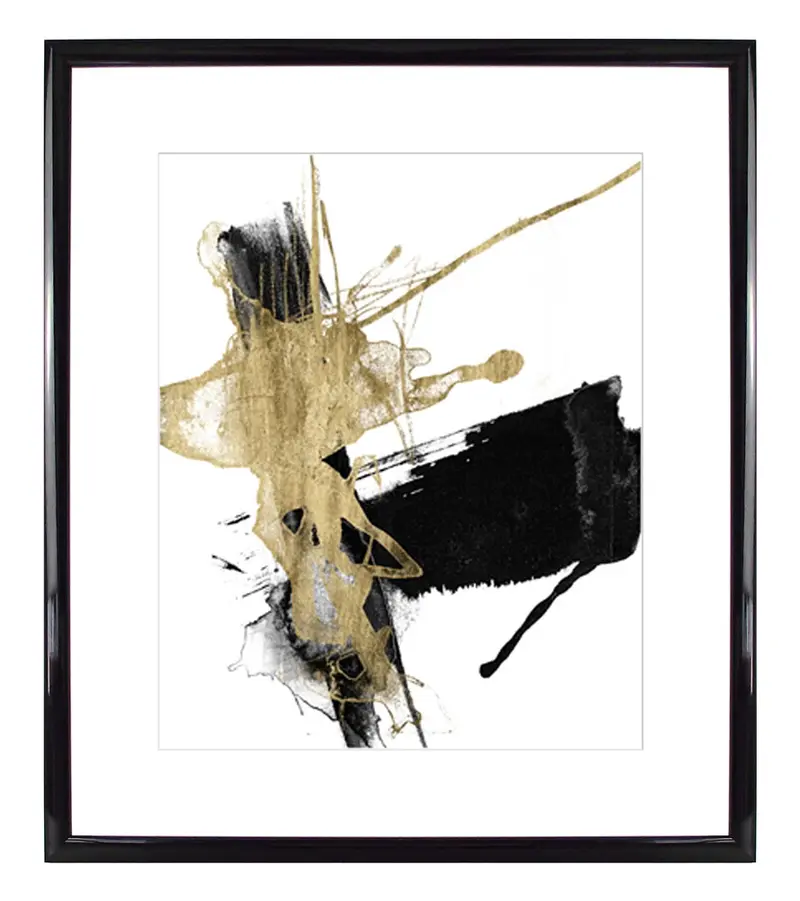 Obraz Czarno-złota abstrakcja w ramie 56x66 cm