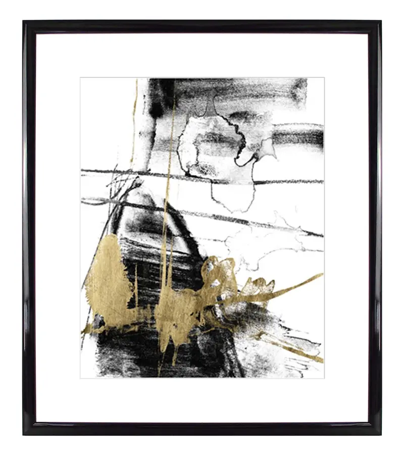 Obraz Czarno-złota abstrakcja w ramie 56x66 cm