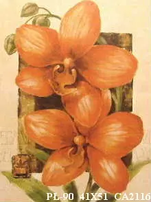 Obraz Czerwone kwiaty z beżem 41x51 cm