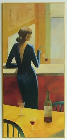 Obraz Dama przy barze 47x101 cm