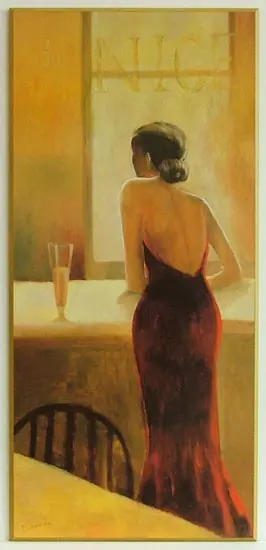 Obraz Dama przy barze 47x101 cm