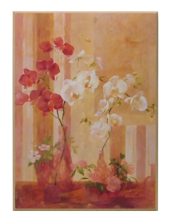 Obraz Delikatne orchidee w brzoskwiniowych barwach na płycie 51x71 cm