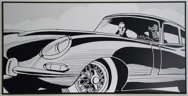 Obraz Diabolik i Ewa w samochodzie 101x51 cm