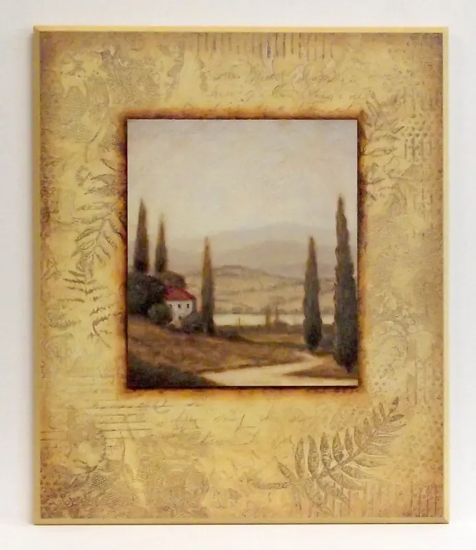 Obraz Dom wśród drzew i pagórków 51x61 cm