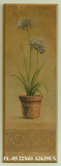 Obraz Doniczkowe kwiaty ozdobione ornamentem 22x61 cm
