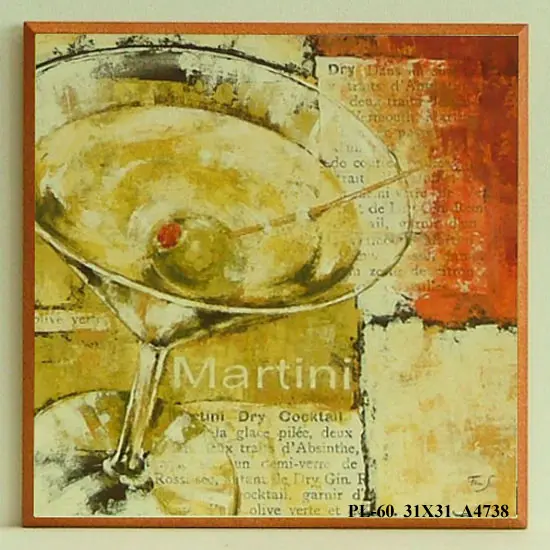Obraz Drink, martini z oliwką 31x31 cm