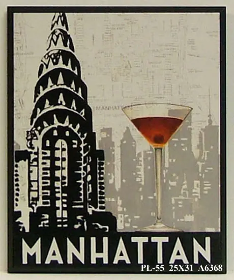 Obraz Drink na tle miasta, Manhattan 25x31 cm