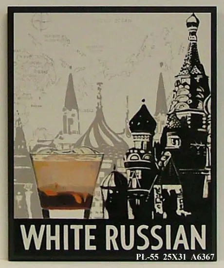 Obraz Drink na tle miasta, White Russian 25x31 cm