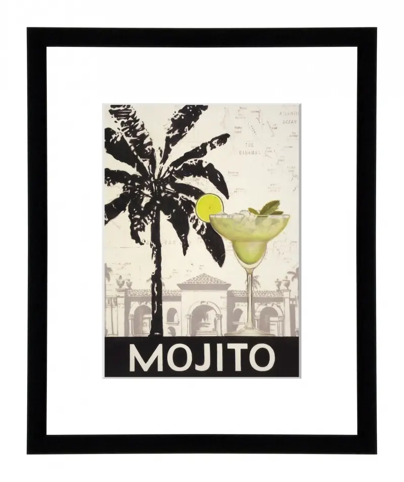 Obraz Drinki, Mojito w ramie z passe-partout 25x30 cm