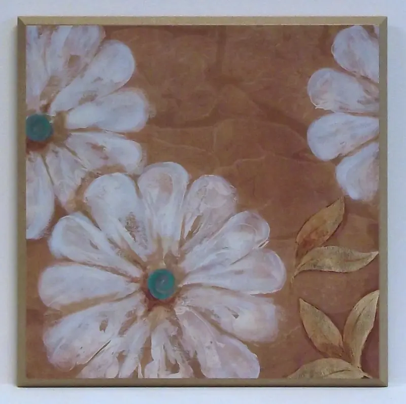 Obraz Duże białe kwiaty 31x31 cm