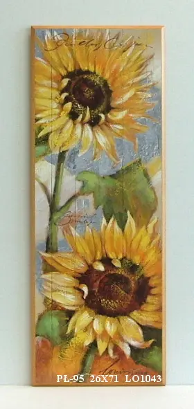 Obraz - Dwa słoneczniki - na płycie 26x71 cm - ostatnia sztuka