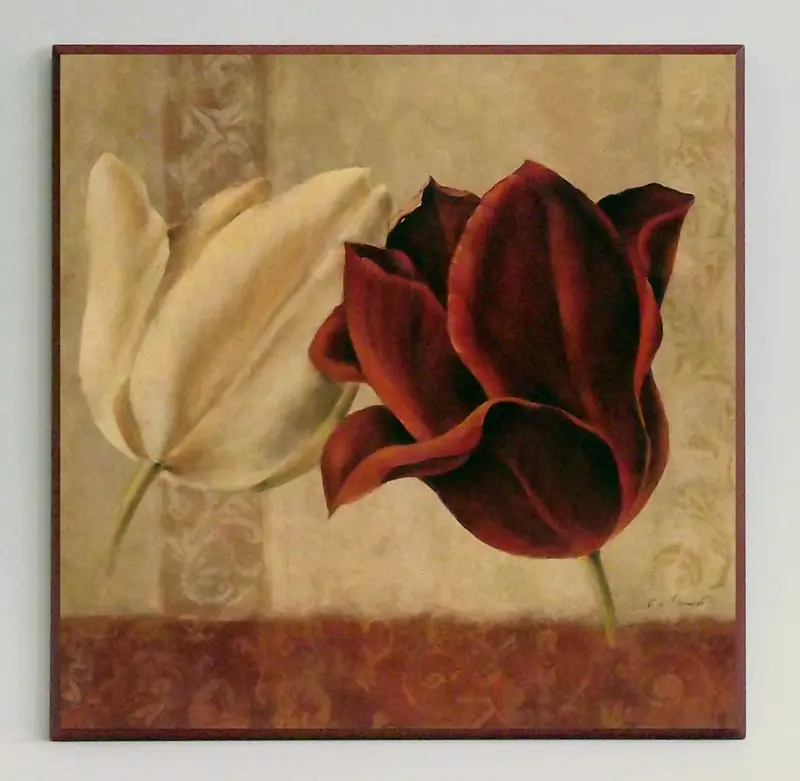 Obraz Dwa tulipany na płycie 41x41 cm