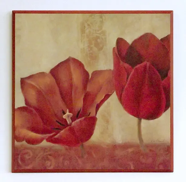 Obraz Dwa tulipany na płycie 41x41 cm