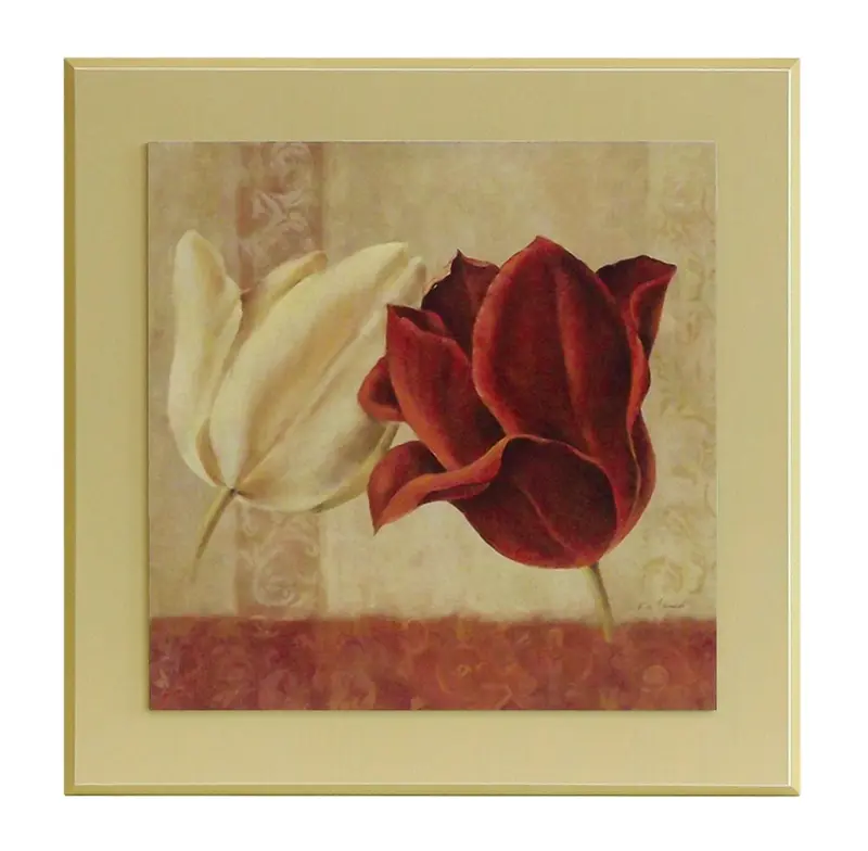 Obraz Dwa tulipany na płycie z pogrubieniem 51x51 cm