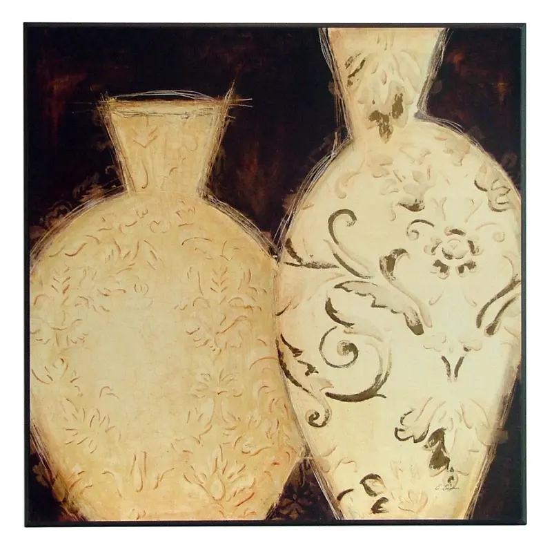 Obraz Dwie gliniane wazy na płycie 71x71 cm