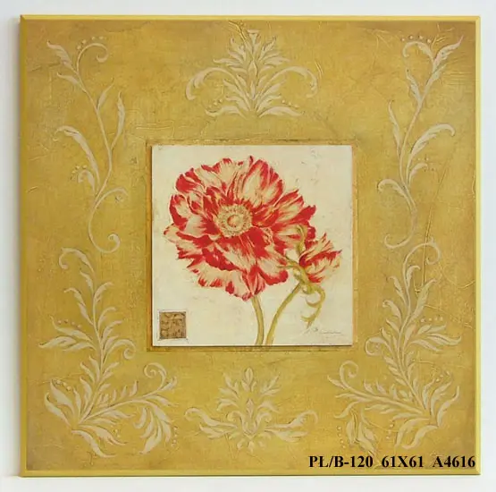 Obraz Dwukolorowy kwiat z ornamentami 61x61 cm