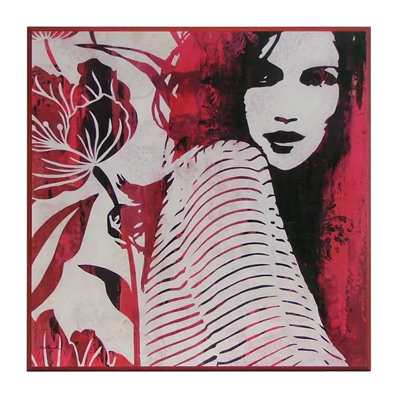 Obraz Dziewczyna i kwiaty, graffiti 51x51 cm. OSTATNIE SZTUKI