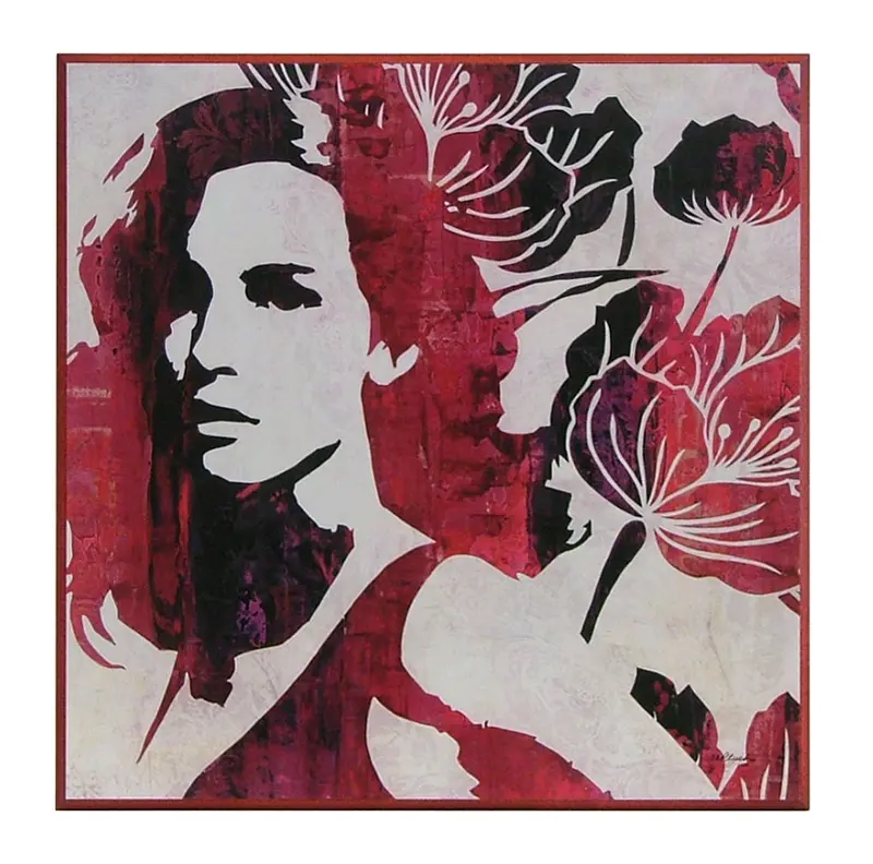 Obraz Dziewczyna i kwiaty, graffiti 51x51 cm. OSTATNIE SZTUKI