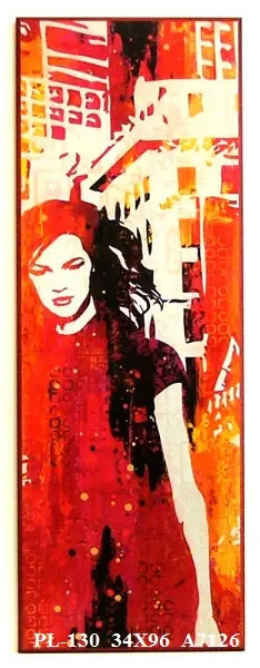 Obraz Dziewczyna na tle miasta 34x96 cm