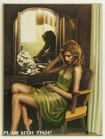 Obraz Dziewczyna w hotelowym pokoju 61x81 cm