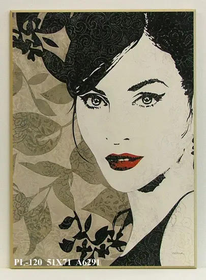 Obraz Dziewczyna z czerwonymi ustami 51x71 cm