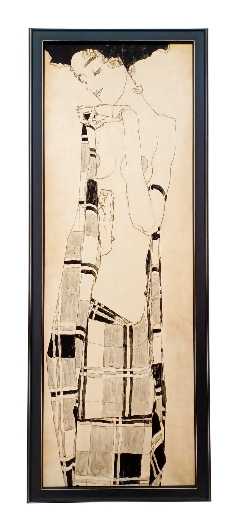 Obraz Egon Schiele, Stojąca Dziewczyna 33x95 cm w ramie drewnianej