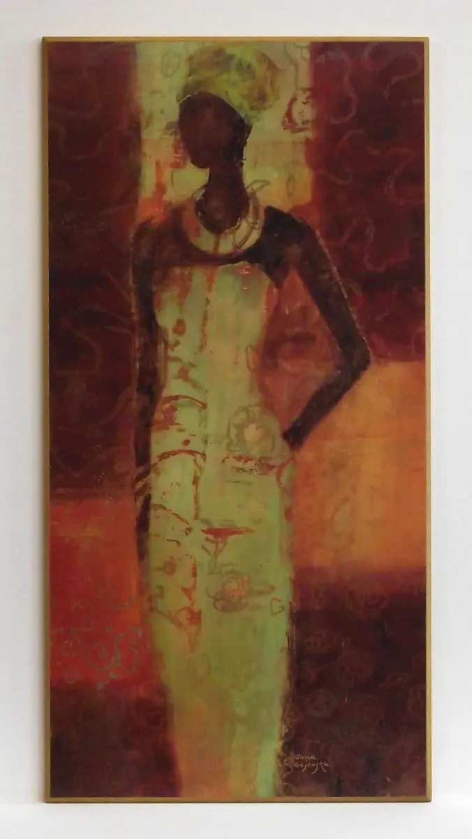 Obraz Elegancka Afrykanka w sukni 51x100 cm