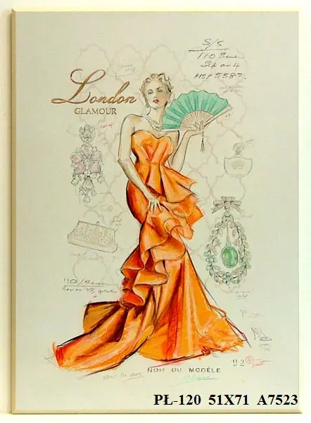 Obraz Elegancka pomarańczowa suknia 51x71 cm
