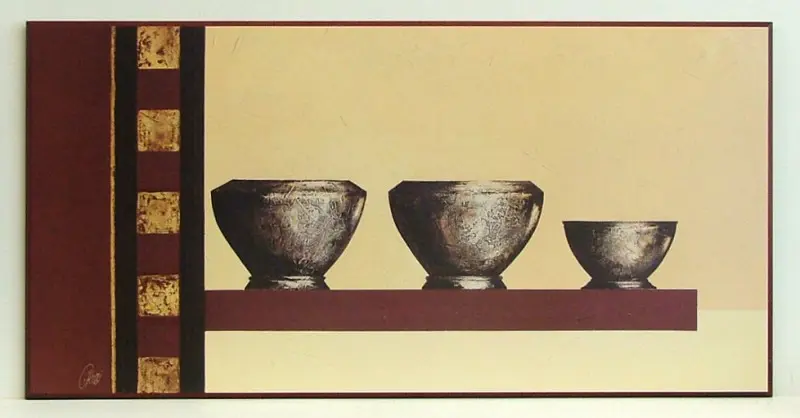 Obraz Etniczne naczynia na półce 101x51 cm