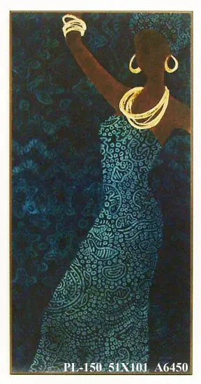 Obraz Etnika - tańcząca kobieta we wzorzystej sukni 51x101 cm