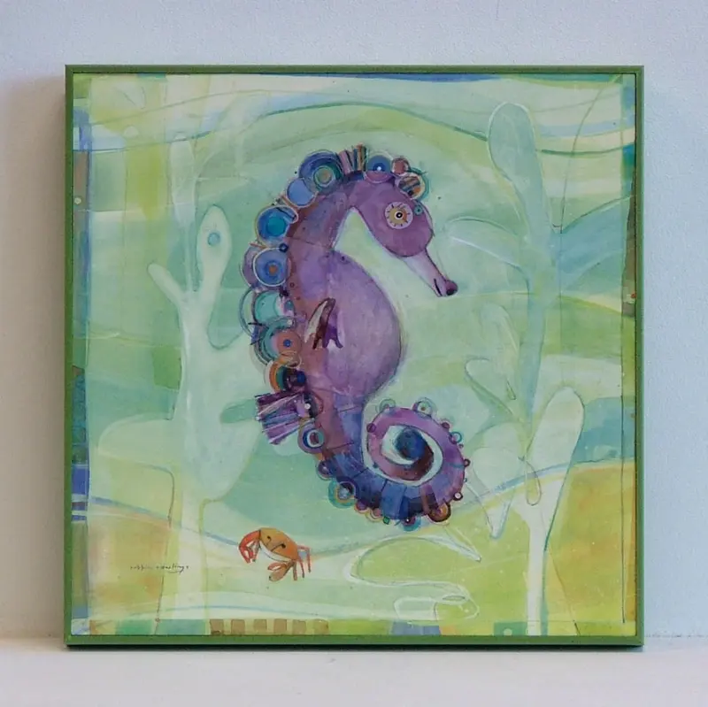Obraz Fioletowy konik morski kasetonowej 24x24 cm