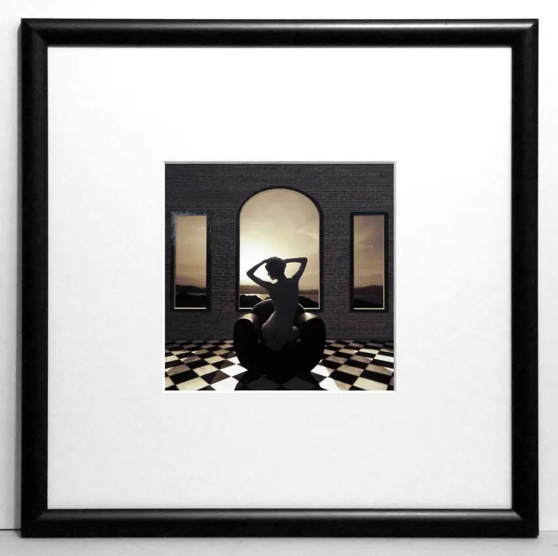 Obraz Fotografia architektury, Akt kobiety, Zachód słońca, sepia 30x30 cm