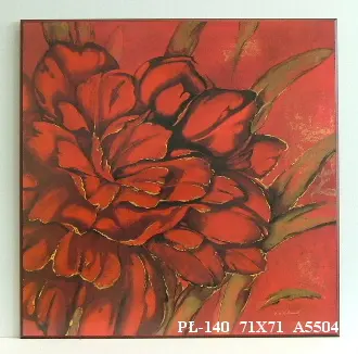 Obraz Fragment czerwonego kwiatu 71x71 cm